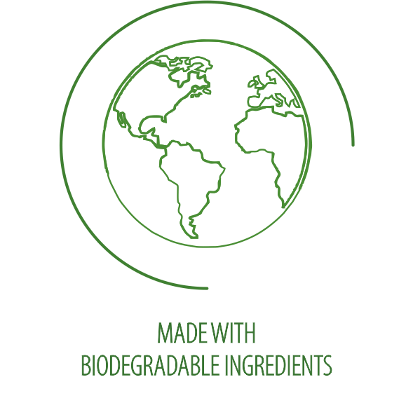 MADE WITH BIODEGRADABLE INGREDIENTS